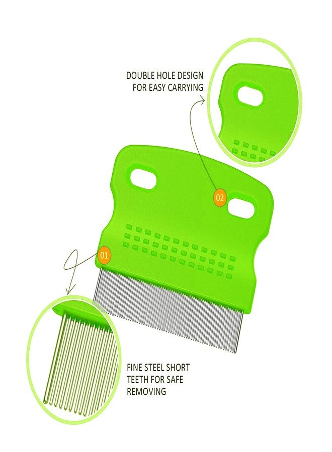 Arbootjin 2 Pcs Pet Grooming Combs - Flea and Lice Remover for Dogs, Cats, and Small Pets (Blue and Green) - Image 3